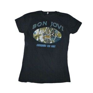 Bon Jovi Womens XL T-Shirt Black Because We Can Tour Concert Bay Island Band